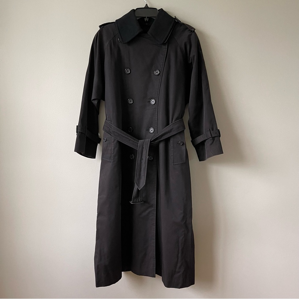 Burberry Black Trench Coat with Detachable Collar and Zip out inner Lining 10P